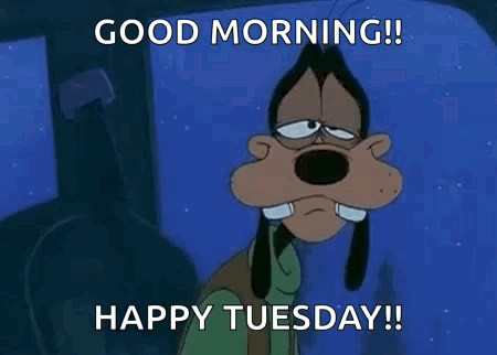 Funny Happy Tuesday Yawning Droosy Goofy GIF