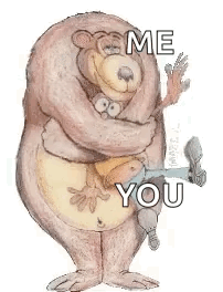 Funny Hug Animated Big Bear GIF