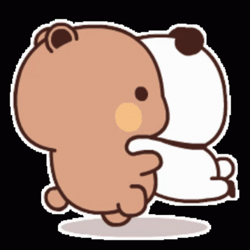Funny Hug Qubi Bear Animated GIF