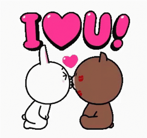 Adorable Cony Bear Kiss Funny I Love You GIF