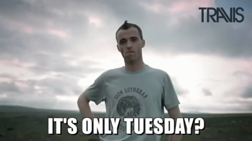 Funny It's Only Tuesday Frustrated Travis GIF
