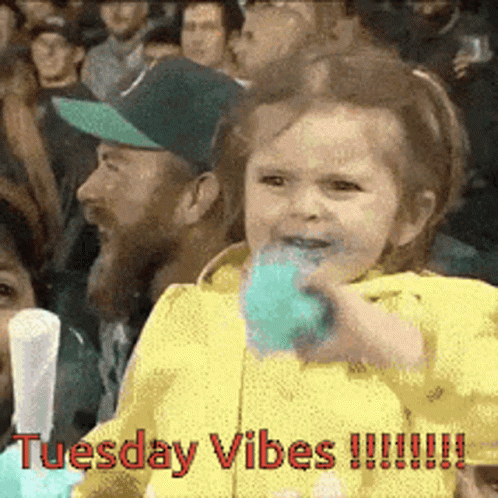 Funny It's Only Tuesday Thrilled Baby Girl GIF