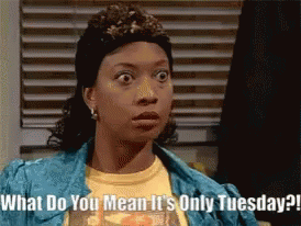 Funny It's Only Tuesday Wide Eyes Disbelief GIF