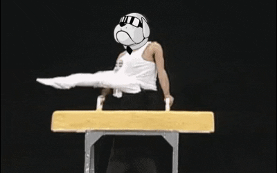 Funny Japanese Pommel Horse Gymnastics GIF