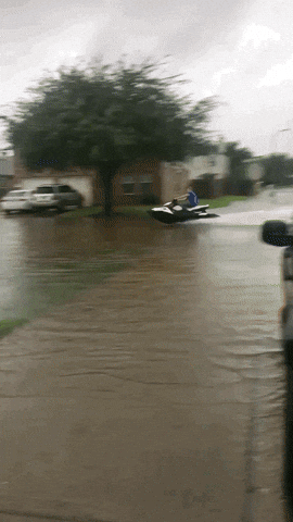 Funny Jet Ski Speeding Up In Monsoon Flood GIF