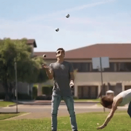 Funny Juggling Somersault Fail GIF
