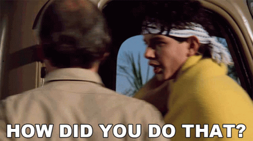 Funny Karate Kid Miyagi First Time GIF
