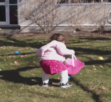 Funny Kid Catching Egg Good Morning Happy Easter GIF