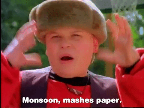Funny Kid Monsoon Mashes Paper Gesture GIF