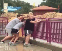 Funny Kids Waterpark Big Water Splash GIF