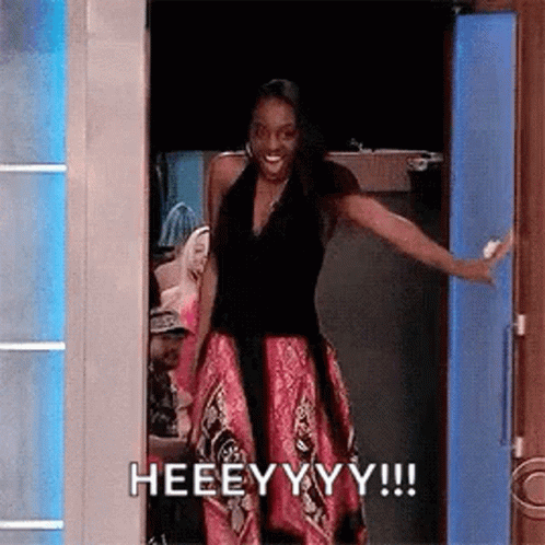 Funny Lady I Have Arrived Hey GIF