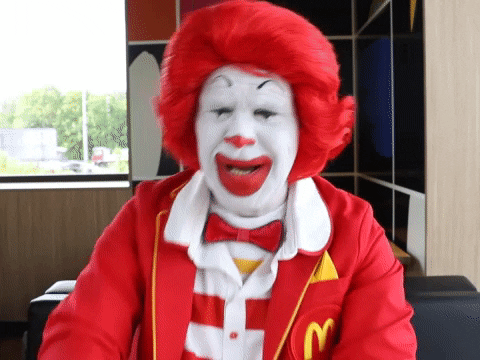 Funny Laughing Ronald Mcdonald Mascot GIF
