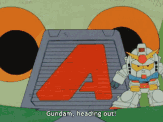 Funny Little Gundam Heading Out GIF