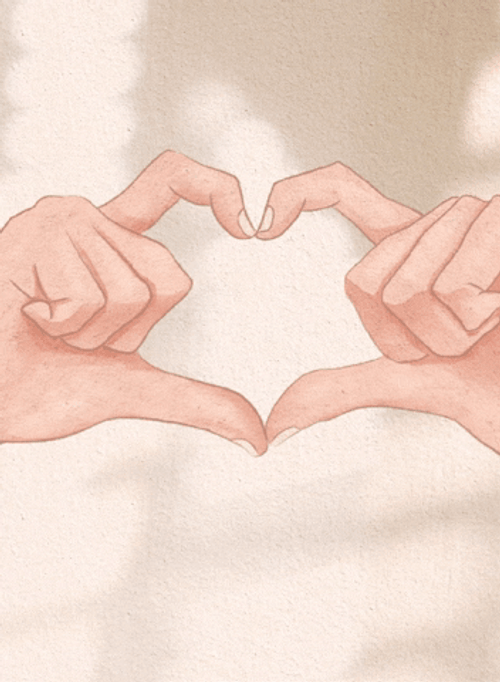 Funny Love Hand Forming Heart Digital Artwork GIF