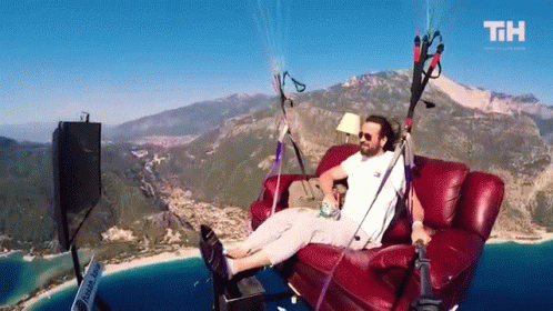 Funny Luxurious Paragliding GIF