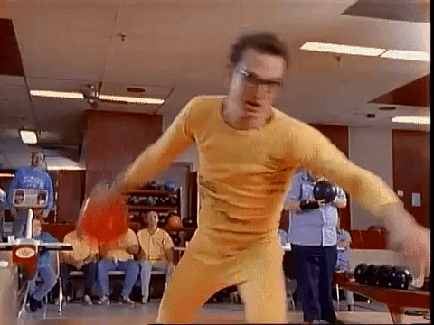 Funny Man Bowling Alley Practice GIF
