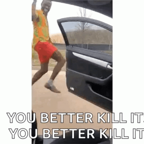Funny Man Outside Car Killing It GIF