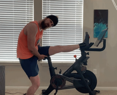 Funny Man Peloton Stretching Basics GIF