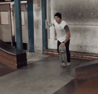 Funny Man Running Skateboard GIF