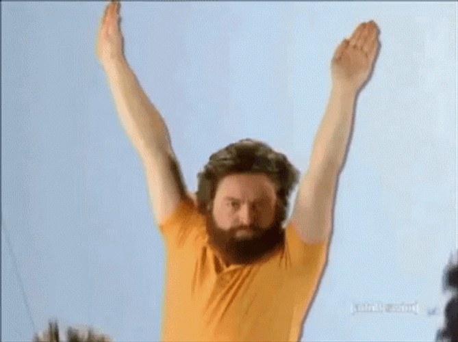 Funny Man Zach Galifianakis Fying GIF
