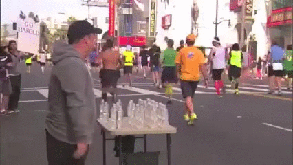 Funny Marathon Water Bottle GIF
