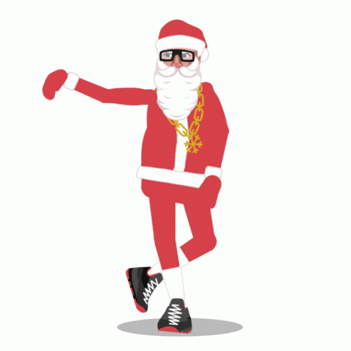 Funny Merry Christmas Cartoon Santa Dancing GIF