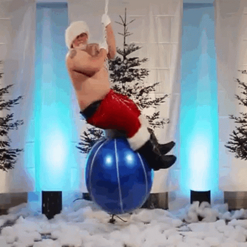 Funny Merry Christmas Santa Wrecking Ball Meme GIF