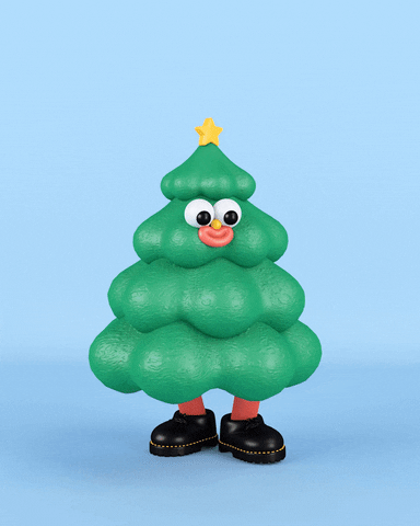 Funny Merry Christmas Bouncing Christmas Tree GIF