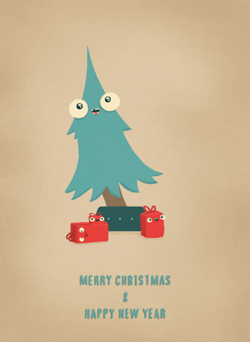 Funny Merry Christmas Dancing Christmas Tree Cartoon GIF