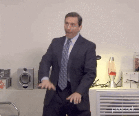 Funny Michael Scott Partying Alone GIF