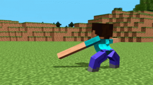 Funny Minecraft Steve Building GIF