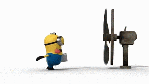 Funny Minion Giant Fan GIF