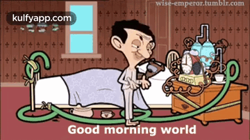 Funny Morning Mr Bean Stretching GIF