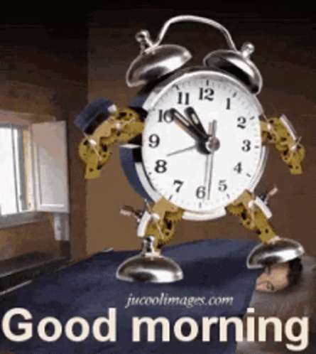 Funny Morning Stomping Alarm Clock GIF