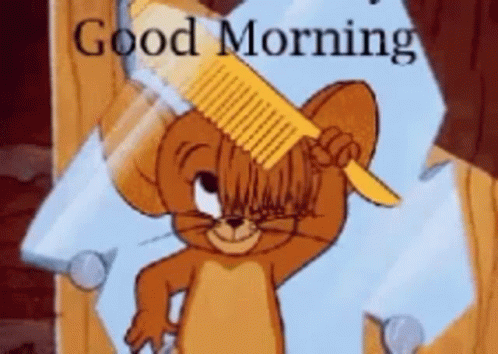 Funny Morning Jerry Fixing Hair GIF