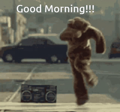 Funny Morning Hip Hop Bear Mascot GIF