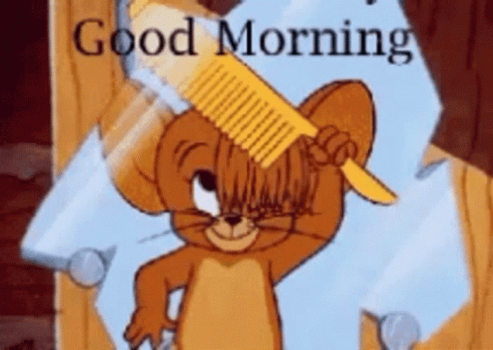 Funny Morning Jerry Fixing Hair GIF