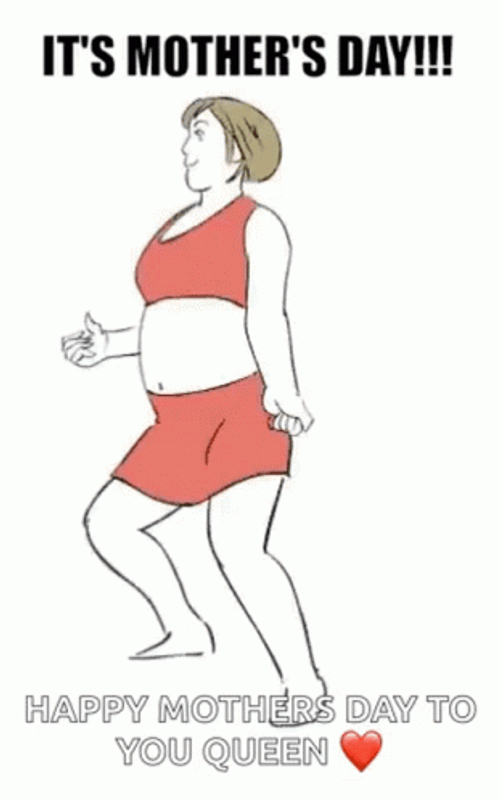 Funny Mother's Day Dancing Animated Lady GIF