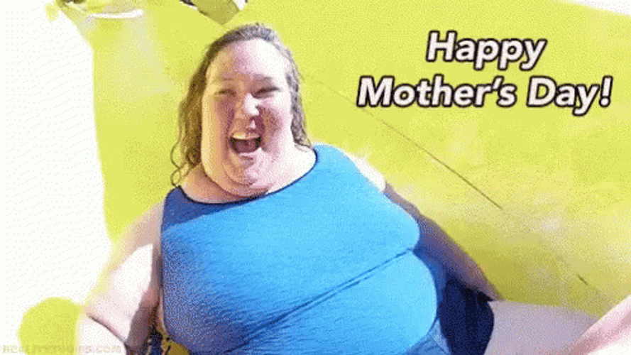 Funny Mother's Day Woman Sliding GIF