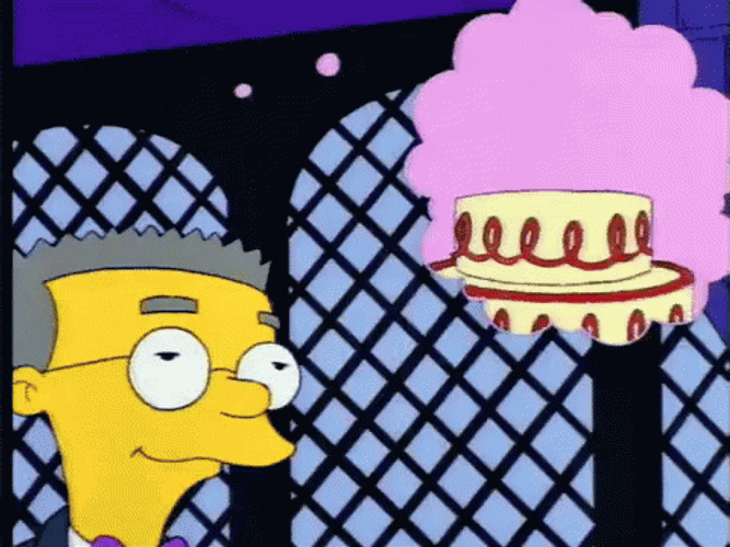 Funny Mr Burns Naked Cake Topper GIF