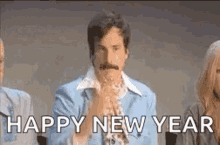Funny New Year Man Throwing Confetti GIF