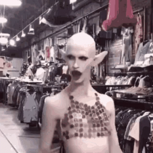 Funny Nosferatu Makeup Costume GIF