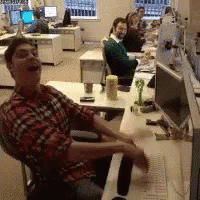 Funny Office Workers Typing Pretending To Work GIF