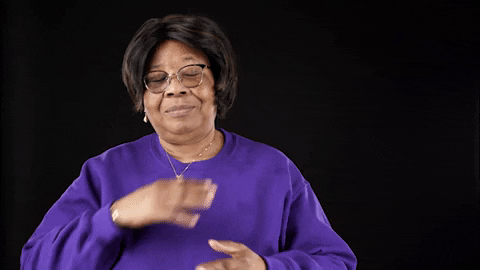 Funny Old Lady Caress Self Laughing GIF