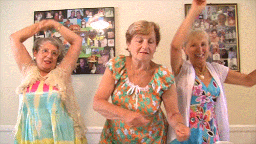 Funny Old Lady Off Beat Dancing GIF