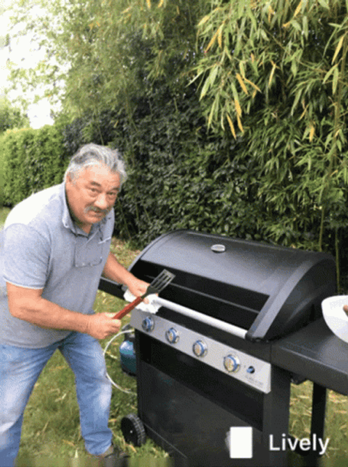 Funny Old Man Bbq Grill Surprise GIF