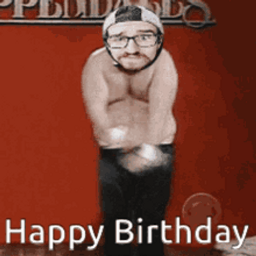 Funny Old Man Birthday Rubber Johnny GIF