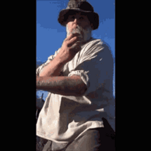 Funny Old Man Punching GIF