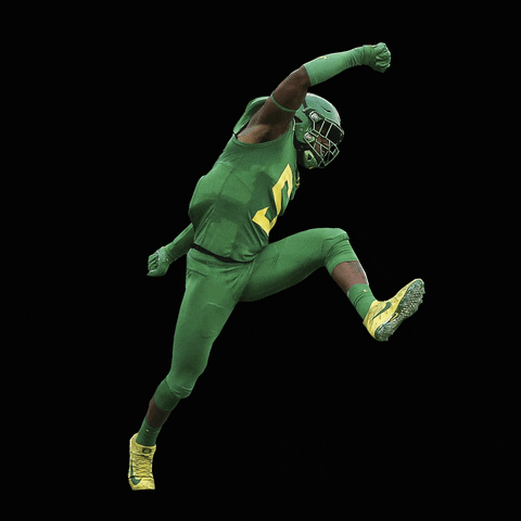 Funny Oregon Footballer Silly Animated Dance GIF