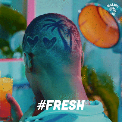 Funny Palm Tree Head Tattoo GIF